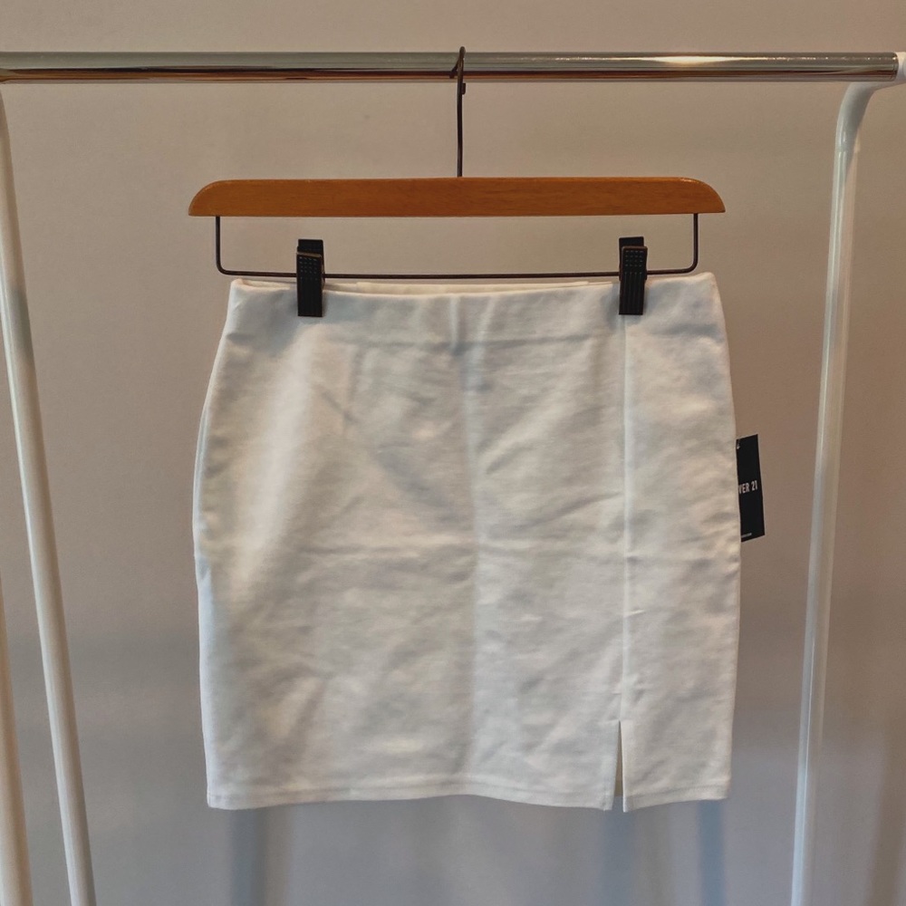 forever 21 white mini skirt